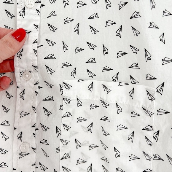 Public Art Airplane Print Short Sleeve  Regular Fit Shirt - Picture 3 of 6